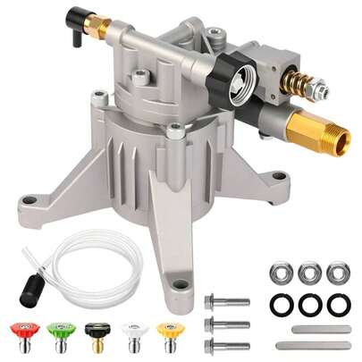 Bomba de hidrolavadora vertical con eje de 7/8" (entrada/salida trasera), máx. 3400 PSI, 2,5 GPM. Bomba para hidrolavadora a gasolina. Repuestos para Simpson, Ryobi, etc.