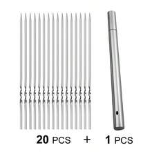 10/20pcs Stainless Steel Barbecue Grill - A Reusable Flat Barbecue Fork With A Storage Bucket, A Durable Metal Utensil For Grilling, Camping, And Outdoor Cooking, Perfect For Grilling Skewers, Kebabs, Barbecue Accessories, Camping Essentials, Etc - Multicolor - View 10