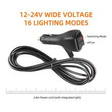 1pc Car LED Warning Light Roof Suction Cup Light Lighter Power Supply With Switch Flash High-Brightness Light Multi-Mode 12V-24V Magnetic Base For Car SUV Forklifts Off-Road Vehicles Truck Accessories