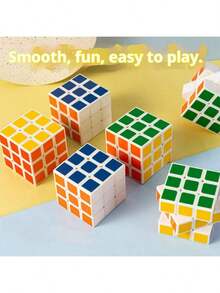 3x3光滑魔方拼图，5.3*5.3厘米，适合初学者，有助于智力开发，是节日/生日/完美礼物之选。 - 彩色 - 查看 2
