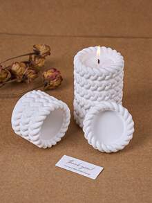 1PC 1/2/3/4 Floors Hemp Rope Candle Cup Silicone Mold, DIY Round Succulent Flower Pot Cement Gypsum Resin Clay Craft Storage Box Mold, Home Decor,Room Decor - Silicone Mold - View 1