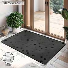 1Pc Large Fashionable Leopard Print Pattern Area Rugs, Black And Gray Color Scheme, Non-Slip Backing, Lightweight, Durable Polyester, Machine Washable, Easy To Clean, Soft Felt Back, Suitable For Living Room, Bedroom Or Office, Sofa, Coffee Table, Kitchen, Bathroom, Balcony, Entrance Carpet, Apartment, Dormitory, Porch, Patio, Farmhouse Decor, Low Pile Carpet, Low Pile Carpet - 樣式 5 - 查看 13