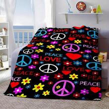 Soft, Usable For All Seasons, Hippie Blankets And Throws - Boho Hippie Quilt Blanket, Hippie Print Throw Blanket - Adults Hippie Blanket For Couch Sofa, Colorful, Artistic Design With Peace & Nature Motifs - Nhiều màu 3 - Xem 5