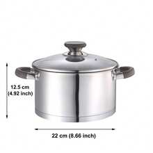 KAISA HOFF 1pc 16/20/22cm Stainless Steel Composite Bottom Soup Pot/Milk Pot, Multifunctional Durable Double-Ear Stew Pot, Suitable For Making Soup, Porridge, Noodles, Milk Tea, Sauce, Applicable For Restaurant, Home Kitchen, Camping, Etc. - Silver - View 6