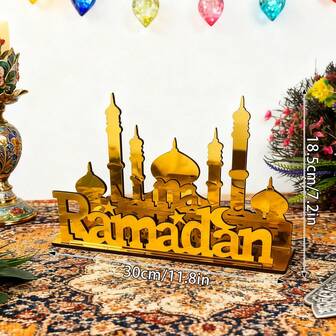 OUTANA A One-Piece Acrylic Castle Silhouette Festive-Themed Architectural Ornament, Suitable For Living Rooms, Bedrooms, Studies, Entryways, Side Tables, Dining Tables, And Event Reception Areas.