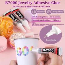 32000Pcs Resin Jelly Rhinestones For Bedazzling Multicolor 3mm Flatback Gems For Diamond Art Bedazzler Kit With 3Pcs 10ml B7000 Jewelry Glue For Nail Art Crafting Book Makeup - 大包裝 + 3 片膠水 - 查看 3