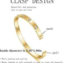 2件套女士可叠戴金手镯首饰套装，14K镀金花卉图案，镶嵌防褪色立方氧化锆，奢华礼品 - 五葉草套裝 - 查看 10