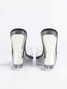 Dép xỏ ngón pha lê trong suốt thời trang thoáng khí mới, phong cách Châu Âu & Mỹ - màu đen - Xem 6