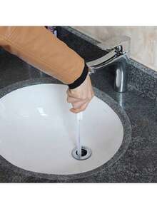 2 Pieces Drain Brush Set, Long Drain Pipe Clog Remover, Pipe Brush Cleaner With Nylon Bristles, Bathroom, Kitchen Sink, Bathtub, Shower, And Sewer Drain Cleaner, Hair Drain Clog Remover, Sink Brush, Pipe Clog Removal Tool - White - View 7