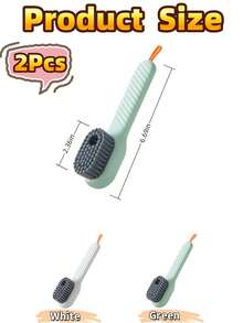 2pcs Multifunctional Liquid Shoe Brush Household Press-Out Liquid Shoe Cleaning Tool Press-Type Soft Brush For Clothing Cleaning - Multicolor - View 2