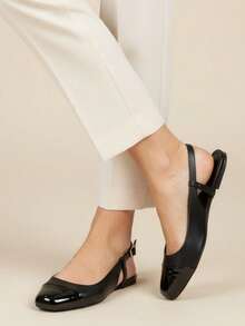 Women's Slingback Gold Comfort Sneakers - Black - View 11