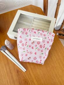 1 件/套 节日礼物 粉色花卉提花女士化妆包 便携大容量化妆包 带拉链，适合旅行度假，可收纳卫生巾、钥匙、手机、充电器、口红、化妆品、香水、化妆刷等，也可作为护肤品和美容产品的收纳包，适合女性、学生、女学生，新年礼物、圣诞节礼物、朋友礼物 - 粉色 - 查看 9