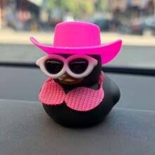 1pc Cute Beer Duck Design Car Decor Set, Retro Style Cool Black Duck Statue Figurine Collectible Mini Doll, Suitable For Car Dashboard/Motorcycle/Bicycle | Adorable Indoor/Outdoor Vehicle Accessory, Cute Little Item For My Car, Car Decoration - Thoughtful Gift - one-size - View 9