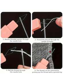 1/2/4pcs Dual-Purpose Threader And Ripper, Portable Sewing Tools With Thread Cutter, Button Hole Opener, Colorful Threader, Puller, Sewing Assist Tool For Elderly - Multicolor - View 5