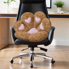 Ultra-Soft Cat Paw Floor Cushion Chair - Compact Lounge Seat For Gamers And Home Office - Cozy 28x24 Inch Plush Pillow For Dorm Or Apartment - Cow Color - 乳黃色 - 查看 4