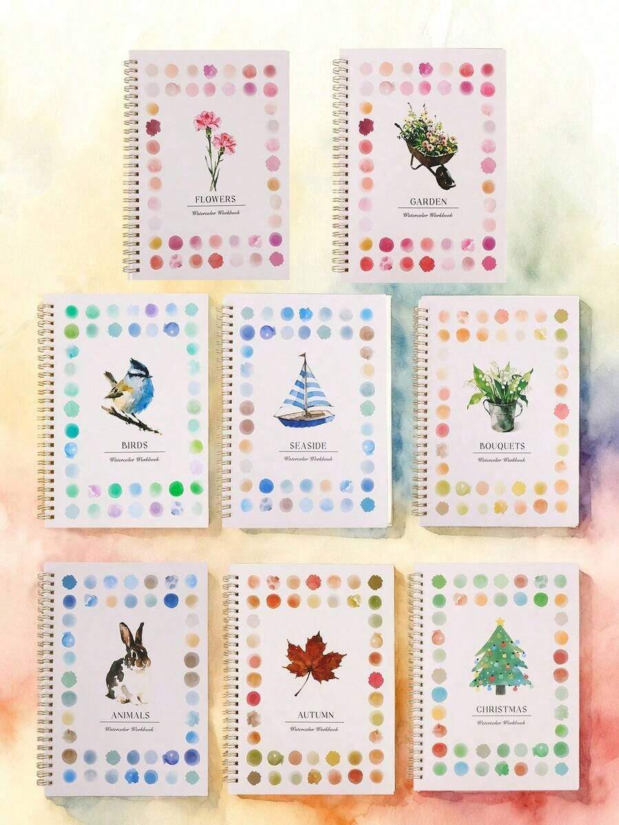 1PC Watercolor Workbooks Coloring Book Multiple Options Available Easy Nature Scenes Paint Art Crafts Beginner Friendly Painting Kit Exploration Adults Teens - Nhiều màu - Xem 1
