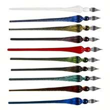 彩色玻璃蘸墨笔，书法钢笔，适用于绘画、素描和书法练习 - 彩色 - 查看 6