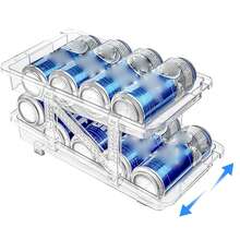 1/2PCS Large Capacity Expandable Can Storage Rack, Expandable Storage Rack, Suitable For Soda, Soup, Vegetable Cans - Kitchen, Garage, Dormitory Cabinet Sorting Rack, Easy To Assemble Without Tools, Universal In All Seasons. - 白色 - 查看 13