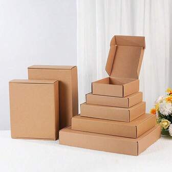 Caixas de Papelão Ondulado Kraft, Opções de Vários Tamanhos para Embalagem de Presentes, Caixas de Envio Postal, Material de Embalagem, Caixas de Avião, Caixas de Entrega de Correio, Decorações do Dia dos Namorados e Natal, Acessórios para Festas