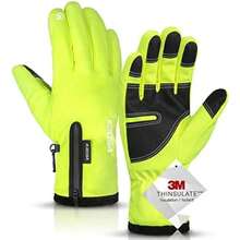 krosa uantes de invierno de -23 °C para hombres y mujeres, 10 dedos de visualización táctil, guantes de esquí de nieve, guantes impermeables para clima frío(XL Lima limón) - Multicolor - Ver 1