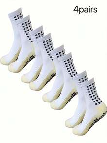 4/5/6 đôi tất thể thao nam hiệu suất cao có độ bám tốt - Vải thấm hút mồ hôi, thoáng khí - Lý tưởng cho bóng đá, bóng rổ và chạy bộ - Nhiều màu - Xem 16