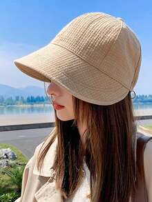 韩版时尚遮阳帽，适合大头围、小脸型，夏季新款百搭休闲渔夫帽，防晒，纯色 - 帽子 - 查看 9