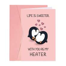 Funny Valentine's Day & Anniversary Card - Perfect For Boyfriend/Girlfriend/Wife/Husband | Friendship Thank You & Birthday Card - Cute Greeting Card: "Life Is Sweeter With You"-1PC - Multicolor - View 12