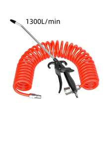 1支超长高流量气枪 - 加长气管，高压工业及家用气嘴，耐用PP材质，适用于空气压缩机除尘，黑色，气枪配件