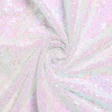 B-COOL - Mantel Rectangular de Lentejuelas para San Valentín, Navidad, 60 x 102 Pulgadas, sin Costuras, Tela de Lentejuelas Rojas, para decoración(127 x 127 cm (Cuadrado) Blanco Iridescent) - Multicolor - Ver 5