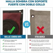 MPQ Mallas Sombra Toldo Raschel 90% - 3x2m Terracota - Cinta Refuerzo y Ojillo - Protección UV Polietileno HDPE Alta Densidad Perfecto para Jardín Exteriores Vela-Resistente al Sol y al DesgasteShade Cloth - Terracota - Ver 2