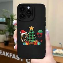 2026 nueva funda de teléfono esmerilada, funda de teléfono con patrón de árbol de Navidad, leopardo y serpiente con gorro de Santa y regalos para iPhone 17 15 Pro Max 14 Pro 13 12  Galaxy S23 S22 S21 S20, funda de teléfono para pareja, regalo para novio y novia, regalo de vacaciones - Azul Klein - Ver 5
