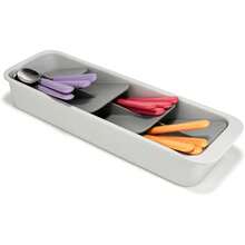 WSXC DrawerStore Compact Tiered Flatware Cutlery Kitchen Drawer Organizer Disassembles For Easy Cleaning  Plastic - Grey - View 1