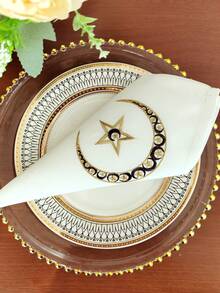 1/2/4条装 100% 涤纶精美刺绣餐巾，适用于家居、节日装饰、派对、婚礼、餐厅、厨房、餐桌、书桌、茶几、梳妆台、客厅、卧室、室内外、野餐等场合。 - 藏蓝色 - 查看 5