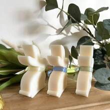 Molde para estatueta de coelho da Páscoa, molde para vela DIY, molde para decoração de casa, molde para fundição de resina, molde de silicone para cera derretida de coelho de orelhas compridas sentado/em pé. - Branco - Ver 5