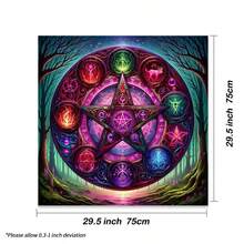1pc Enchanting 12 Constellations Divination Altar Cloth - Vibrant Polyester Altar Mat With Celestial & Floral Design For Tarot Reading, Witchcraft & Astrology, Tarot Tablecloth Boho Playmat Cloth Home Decor - Multicolor - View 7