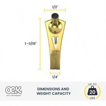 OOK 50615 Perchas profesionales para fotos colgadores de arte acolchados laton ganchos reutilizables para fotos 20 libras juego de 15 - latín - Ver 2