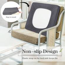 Newwiee 8Pcs Patio Cushion Covers Stretch Outdoor Cushion Cover Replacement For Patio Furniture Sofa Couch Slipcovers, Soft Flexibility Washable Furniture Protector(Waterproof Pure,Dark Gray),One-Size,DarkGrayWaterproofPure - 深灰色防水純淨 - 查看 6