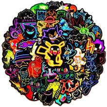 10/30/50pcs Neon Anime Pokemon Stickers, Pikachu Cartoon Stickers, Suitable For Fans, Unique Waterproof DIY Phone Skateboard Cute Stickers - Multicolor - View 1
