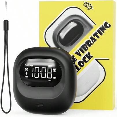 HAWTRechargeable Vibrating Alarm Clock Bed Shaker 3000mAh Portable Travel Clock Under Pillow For Teens Deaf People Heavy Sleepers Adults 160-Day Standby Great For Bedroom Or Dorm Use