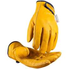 Guantes de trabajo de piel de invierno, forro Thinsulate cálido para trabajo en clima frío, guantes con aislamiento térmico(Extra Grande Amarillo - Versión Invierno (2 Pares)) - Multicolor - Ver 2
