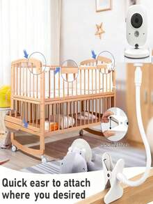 1pc New 360° Rotatable Flexible Coil Base Phone Holder With Camera Mount, Universal Bedside Stand For Smartphones, Home Security Cameras & Baby Monitors - Bracket - View 5