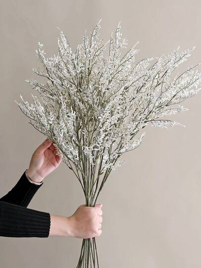 1pc/5pcs Faux Flocked Lavender Bouquet, Plastic Artificial Flowers For DIY Home, Outdoor Garden, Living Room, Bedroom Vase Decor, Wedding Bridal Bouquet