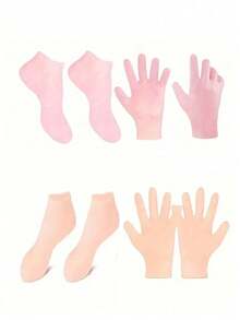 زوج من قفازات الترطيب للأيدي، لتليين وتقشير الجلد الجاف والمتشقق، أدوات العناية باليدين، من السيليكون الناعم والجل، لإصلاح البشرة، قابلة لإعادة الاستخدام، مناسبة للعناية باليدين، بيج/وردي، أدوات العناية، هدية، قفازات سيليكون ناعمة، قفازات ترطيب جل سبا، قفازات مرطبة بالصبار لإصلاح الجفاف، مقاس واحد يناسب الجميع، مثالية للترطيب المنزلي، قفازات ترطيب اليدين، هدية لأمي، عيد الأم، اكسسوارات السفر