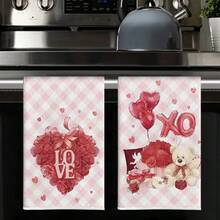 2/4pcs Striped Car, Flower Bouquet, Heart, Crane Print Towel Set, Romantic Valentine's Day Gift, Super Absorbent Microfiber Modern Dish Cloth, Cooking Baking Tea Towel, Washing Rag, Hand Towel, Extremely Soft & Highly Absorbent, Kitchen Decor, Neighbor/Mom/Birthday Gift, Housewarming Present For Friends, Kitchen Accessories, Household Necessities, Towel Set, Bathroom Towel