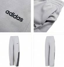 Adidas Women's New Sporty Long Pants, Loose Straight Leg Wide-Leg Pants - Grey - View 5