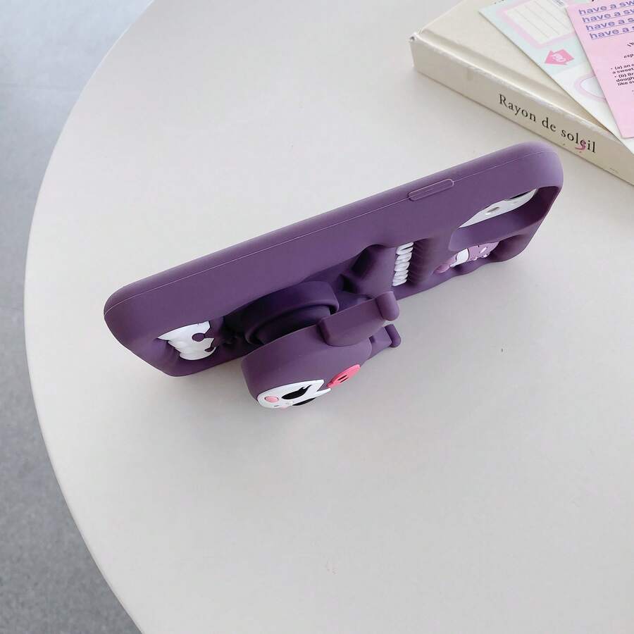 Sanrio 1个时尚创意酷洛米硅胶手机壳，带支架，防水防震材质，兼容苹果17系列、11/12/12 Pro、13/14/15、13 Pro/14 Pro/15 Pro、12 Pro Max/13 Pro Max/14 Pro Max/15 Pro Max、16、16 Pro、16 Pro Max、17、17 Pro、17 Pro Max - 彩色 - 查看 1