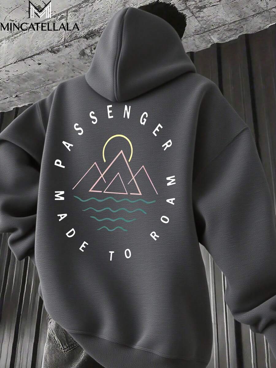 "Passenger ",Gifts For Men, Men's Hoodies, Men's Winter Clothing, Casual Stylish Sportswear, Christmas Gifts, Suitable For Both Men And Women - Dark Grey - View 1