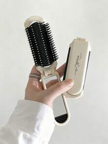 Foldable Travel Hair Brush With Detachable Mirror, Pocket Mirror, Compact Folding Design, Massage Brush, Suitable For Fitness, Travel, Handbag, Swimming And Other Occasions - Multicolor - View 4