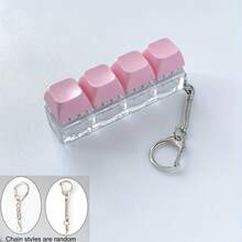1pc 4-Key Keyboard Keychain Stress Relief Toy, Finger Keyboard Toy, Multiple Colors Available, Tension/Pressure, Unisex Keycap Keychain Pendant Decoration - Multicolor - View 10