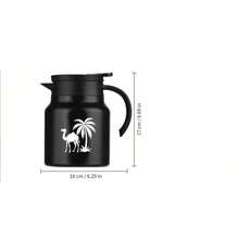 1pc Stainless Steel Coffee Pot With Camel And Palm Tree Design, Insulated Teapot And Coffee Cup, Suitable For Family Gatherings, Cafe Table Coffee Tool - Black - View 6